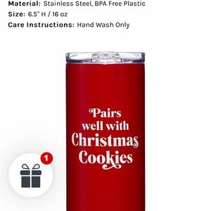 Christmas stainless steel tumbler travel mug, new, red